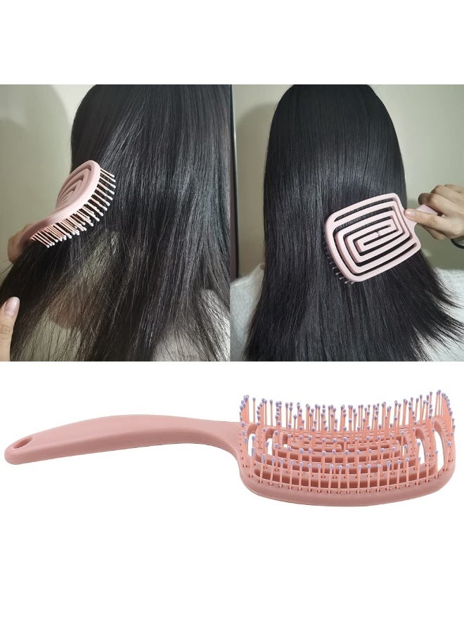 فرشاة شعر مضادة للكهرباء الساكنة – مشط فك تشابك الشعر بدون ألم، شكل منحني مريح بفتحات تهوية للشعر الكثيف، لون عشوائي - Image 4